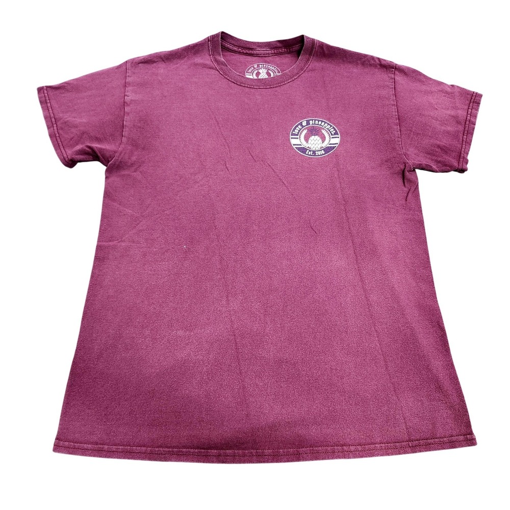 Love & Pineapples Shirt Womens M Purple Best Four Paws Dog Graphic Tee Top